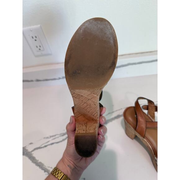 COACH Women's Platform Leather Sandals Shoes Chunky Heel Open-Toe Size 9 - Picture 7 of 15